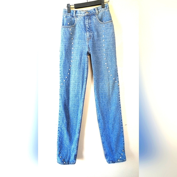 90's Vintage LAWMAN WESTERN Jeans, Silver Rivets, 25 x 34, Rare! - Picture 1 of 10